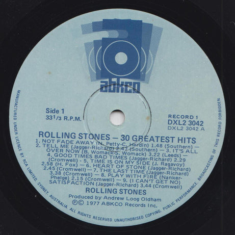 The Rolling Stones : 30 Greatest Hits (2xLP, Comp)