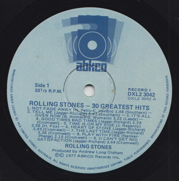 The Rolling Stones : 30 Greatest Hits (2xLP, Comp)