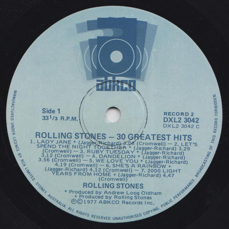 The Rolling Stones : 30 Greatest Hits (2xLP, Comp)