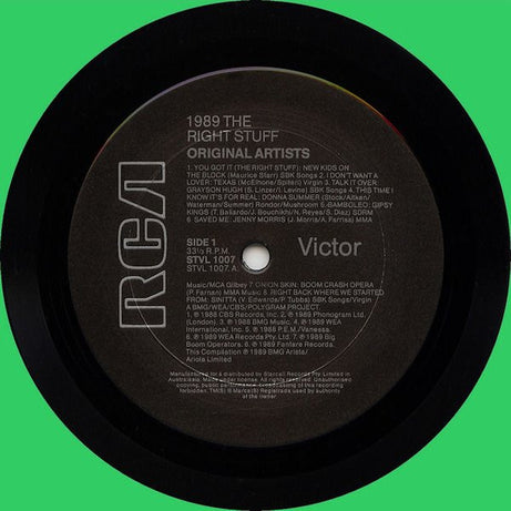 Various : 1989 The Right Stuff (LP, Comp)
