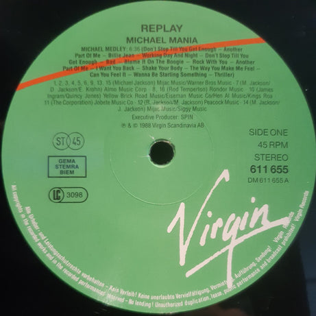 Replay : Michael Mania (12")