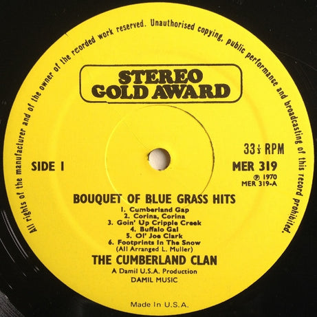 The Cumberland Clan : A Bouquet Of Blue Grass Hits (LP, Album)