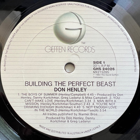 Don Henley : Building The Perfect Beast (LP, Album)