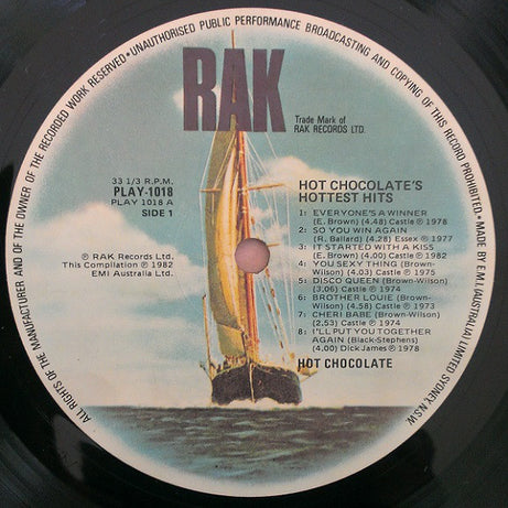 Hot Chocolate : Hot Chocolate's Hottest Hits (LP, Comp)