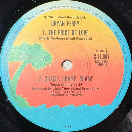 Bryan Ferry : Extended Play (7", EP)