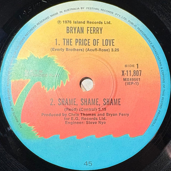 Bryan Ferry : Extended Play (7", EP)