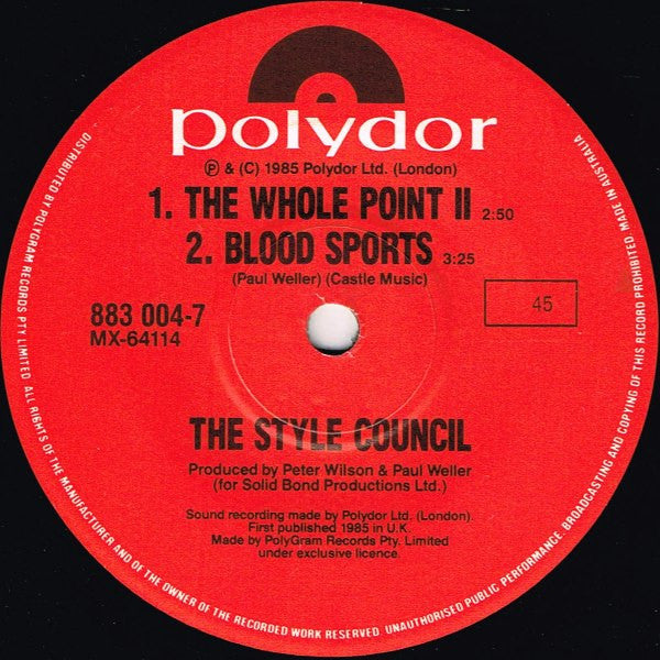 The Style Council : Walls Come Tumbling Down! (7", Single)