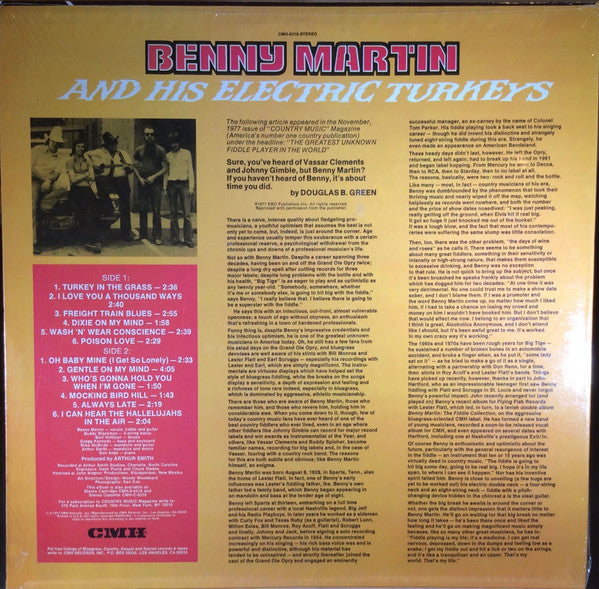 Benny Martin And His Electric Turkeys : Turkey In The Grass (LP, Album)