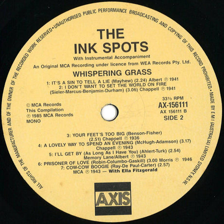 The Ink Spots : Whispering Grass (LP, Comp)