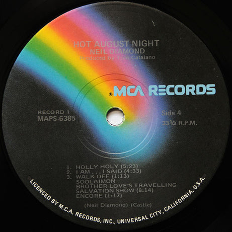 Neil Diamond : Hot August Night (2xLP, Album, Gat)