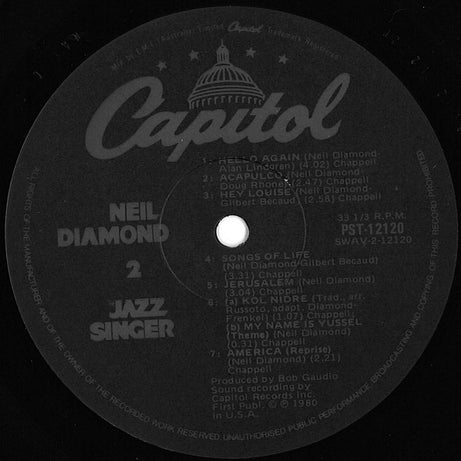 Neil Diamond : The Jazz Singer (Original Songs From The Motion Picture) (LP, Album)