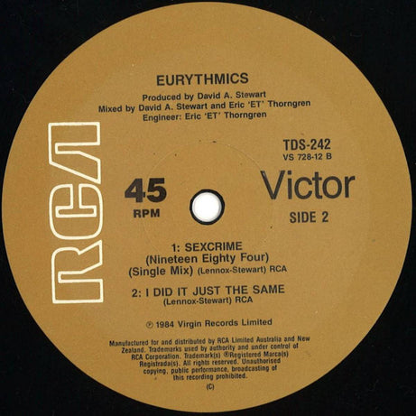 Eurythmics : Sexcrime (Nineteen Eighty Four) (12", Single)