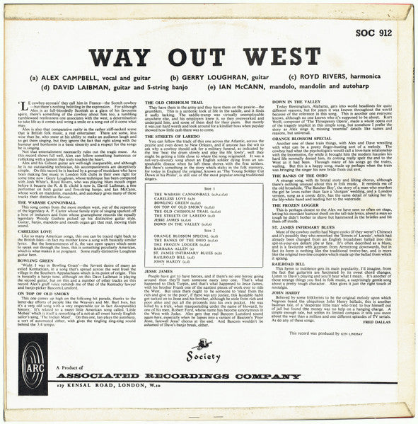 Alex Campbell (2) : Way Out West (LP, Album)