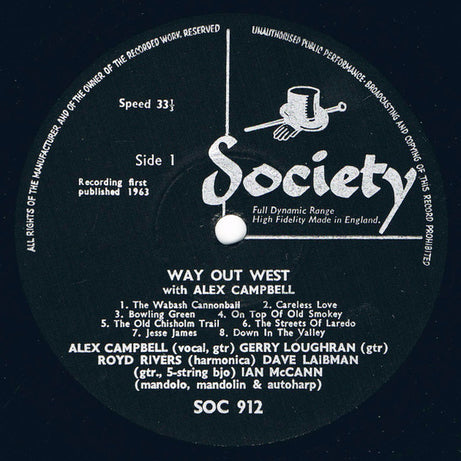 Alex Campbell (2) : Way Out West (LP, Album)