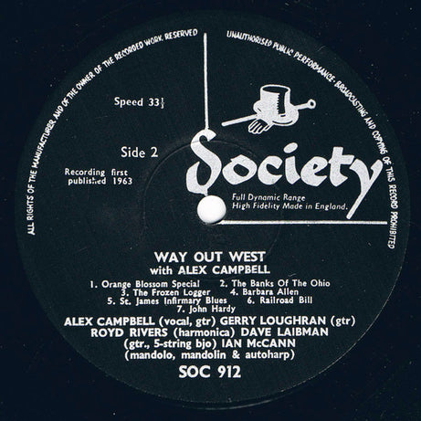 Alex Campbell (2) : Way Out West (LP, Album)