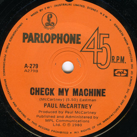 Paul McCartney : Waterfalls (7")