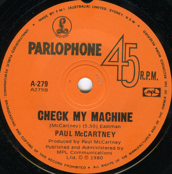 Paul McCartney : Waterfalls (7")