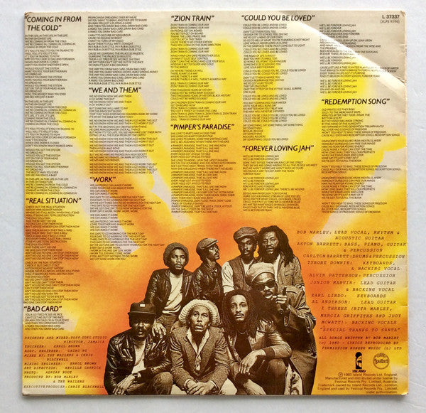 Bob Marley & The Wailers : Uprising (LP, Album)