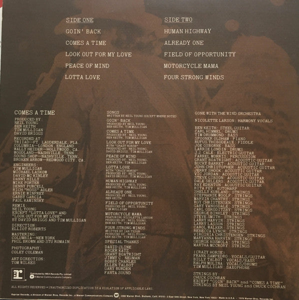 Neil Young : Comes A Time (LP, Album, Con)