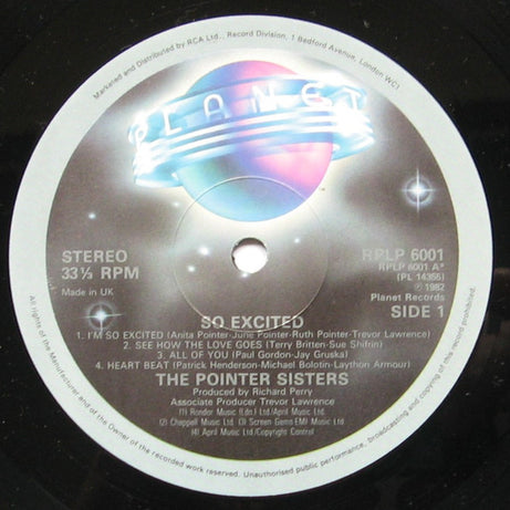 Pointer Sisters : So Excited! (LP, Album)