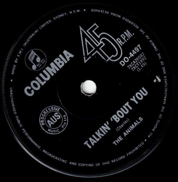 The Animals : The House Of The Rising Sun  (7", Single)