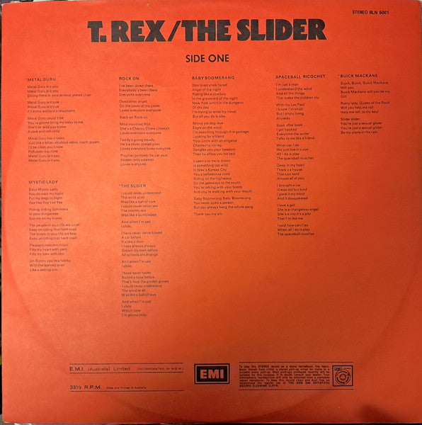 T. Rex : The Slider (LP, Album)