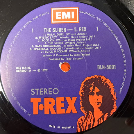 T. Rex : The Slider (LP, Album)