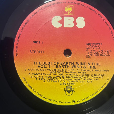 Earth, Wind & Fire : The Best Of Earth Wind & Fire Vol. 1 (LP, Comp, Gat)