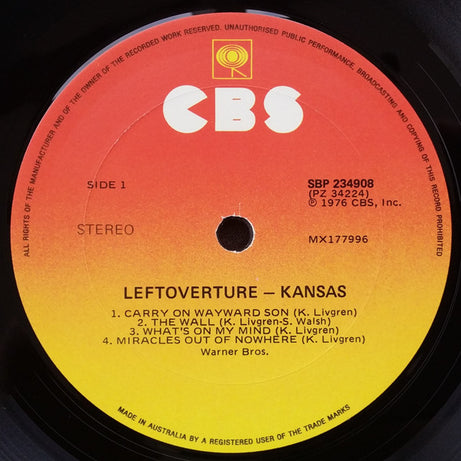 Kansas (2) : Leftoverture (LP, Album)