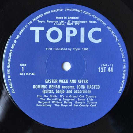 Dominic Behan : Easter Week And After (LP, Album, Mono, RE)