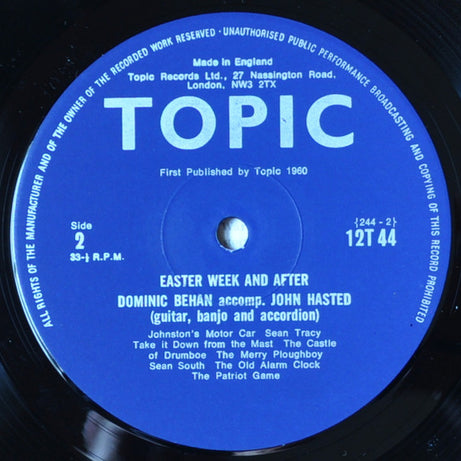 Dominic Behan : Easter Week And After (LP, Album, Mono, RE)