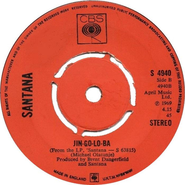 Santana : Evil Ways (7", Single)