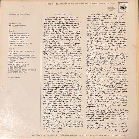 Johnny Cash : At Folsom Prison (LP, Album)