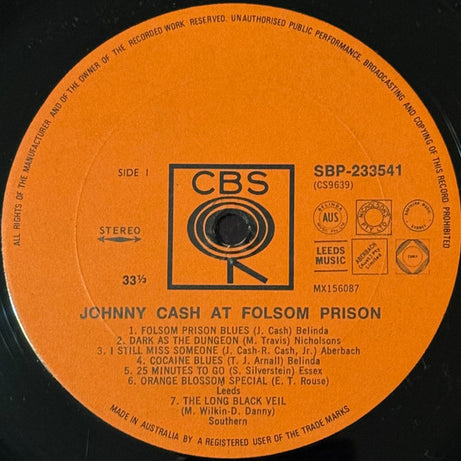 Johnny Cash : At Folsom Prison (LP, Album)