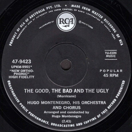 Hugo Montenegro, His Orchestra And Chorus : The Good, The Bad & The Ugly (7", Single)