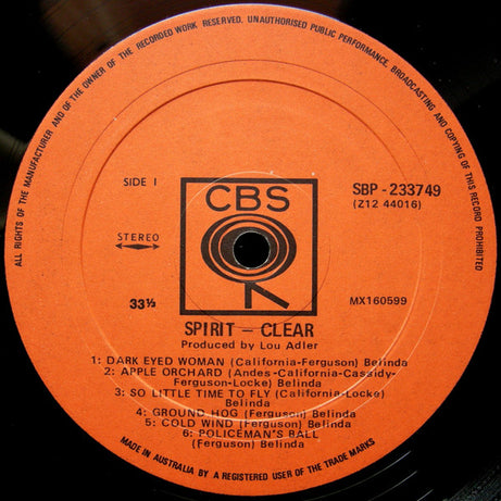 Spirit (8) : Clear (LP, Album)