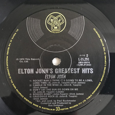 Elton John : Greatest Hits (LP, Comp)