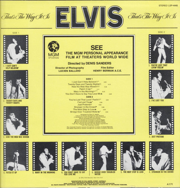 Elvis Presley : That's The Way It Is (LP, Album, RE)