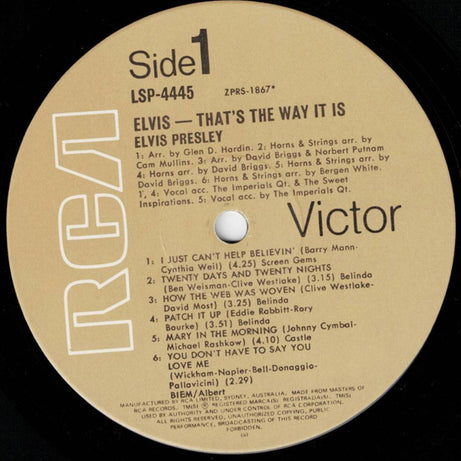 Elvis Presley : That's The Way It Is (LP, Album, RE)