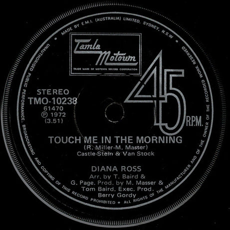 Diana Ross : Touch Me In The Morning (7", Single)