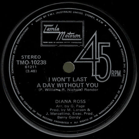 Diana Ross : Touch Me In The Morning (7", Single)