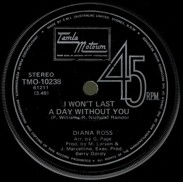 Diana Ross : Touch Me In The Morning (7", Single)