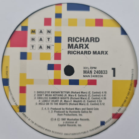 Richard Marx : Richard Marx (LP, Album)