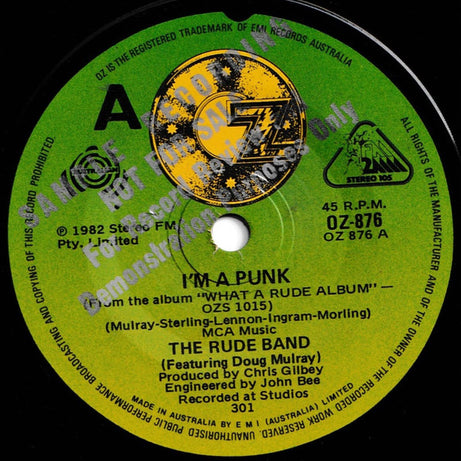 The Rude Band : I'm A Punk (7", Single, Promo, Smplr)