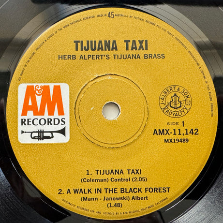 Herb Alpert & The Tijuana Brass : Tijuana Taxi (7", EP, Mono)