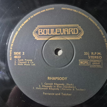 Ferrante & Teicher : Rhapsody (LP, Album, RE)
