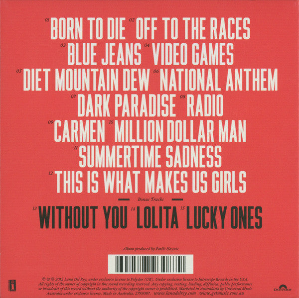 Lana Del Rey : Born To Die (CD, Album, Dlx)