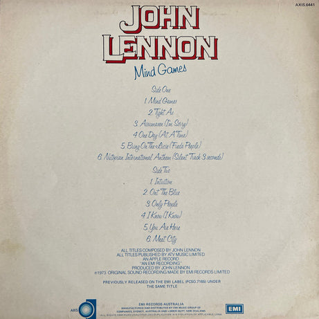 John Lennon : Mind Games (LP, Album, RE)