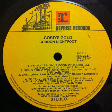 Gordon Lightfoot : Gord's Gold (2xLP, Comp)