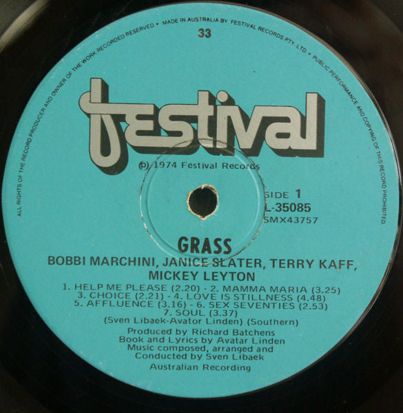 Sven Libaek : Grass - A Rock Musical (LP)